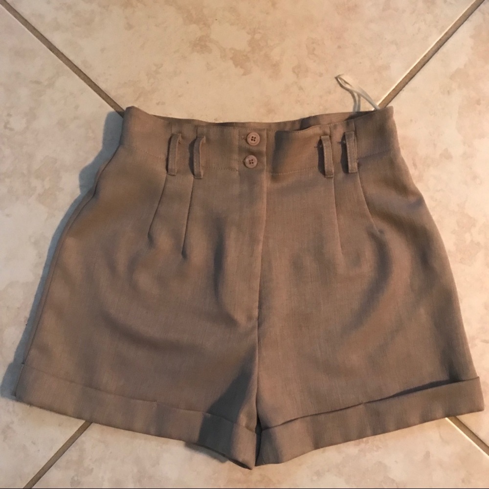 Wrapper high waisted paper bag shorts